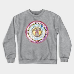 Angel with Stars Watercolor Mandala Crewneck Sweatshirt